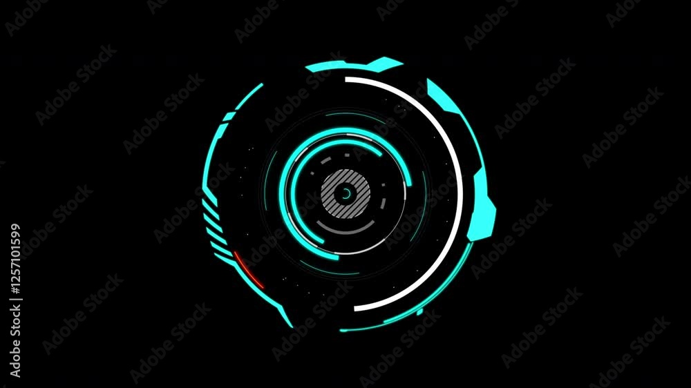 Poster circle rotate hud head up display interface template universal technology line and frame video overl