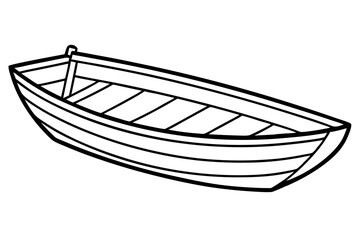 Vintage Rowboat Sketch Vector