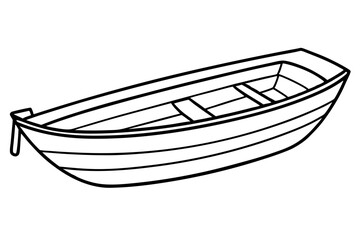 Vintage Rowboat Sketch Vector