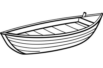 Vintage Rowboat Sketch Vector