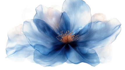 blue abstract flower isolated on white background