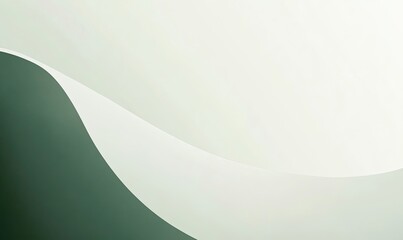 Elegant abstract background with soft green and white curves, perfect for presentations or website designs.