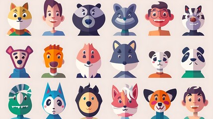 Fototapeta premium Child-Friendly Flat Profile Avatar Design