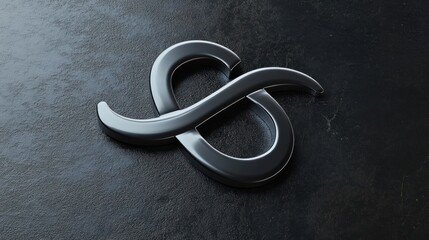 Elegant Metallic Symbol on Textured Dark Surface for Modern Design