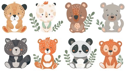 Obraz premium Isolated Animal Clipart from Zoo