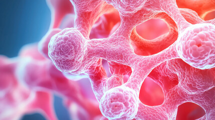 Collagen Type II and Joint Health Concepts, glowing molecular representation of collagen in vibrant colors