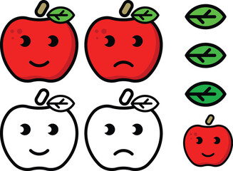 Cartoon illustration of cute apple fruit