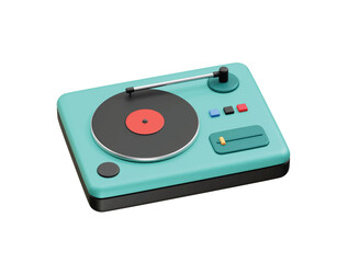 Fototapeta premium Turntable 3D Render icon. Vinyl record icon 3d rendering illustration