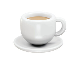 Cup of Coffee icon 3d render. Tea cup icon 3d illustration