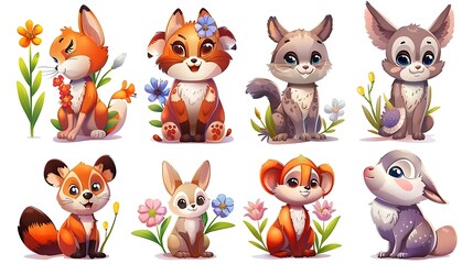 Fototapeta premium Spring Animals Displaying Various Emotions