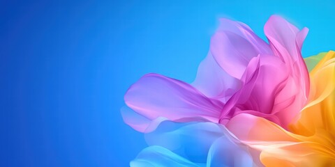 Fototapeta premium Vibrant Petals in Soft Focus Against a Blue Background