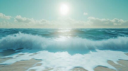 Fototapeta premium Glamorous coastal living room stunning crashing waves breathtaking ocean vibes