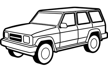 SUV Outline Vector Sketch