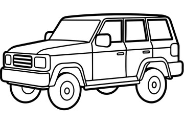 SUV Outline Vector Sketch