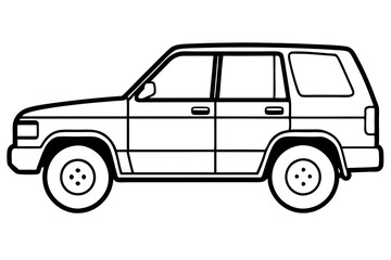 SUV Outline Vector Sketch