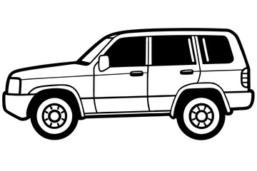 SUV Outline Vector Sketch