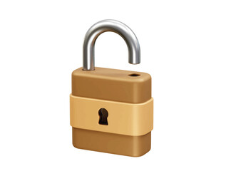 Lock icon 3d rendering illustration