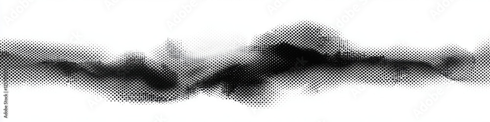 Leinwandbilder Halftone Pattern with Gradient Abstract Shapes Black and White Minimalist Design Art