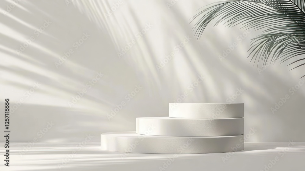 Poster minimalist 3d geometric composition for product display in bright natural light