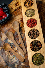 Assortment of Spices and Herbs: Colorful Culinary Ingredients