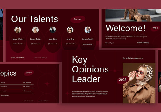 Red Elegant Key Opinions Leader Presentation