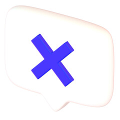 Fototapeta premium バツマークの吹き出し3Dアイコン