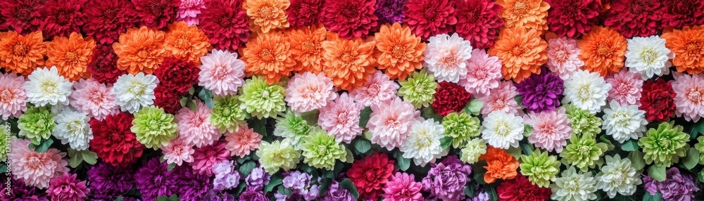 Poster large display of colorful flowers in a vibrant garden setting during sunny day