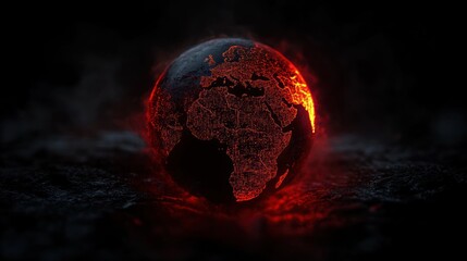 3D Illustration of Iran on Globe Map with Middle East Highlights in Atmospheric Lighting