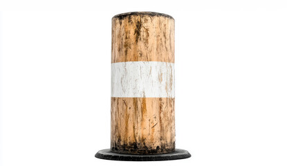 Naklejka premium Reflective Roadside Marker with Cylindrical Design and Weathered Texture