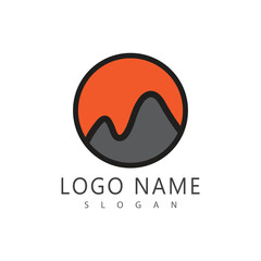 Mountain logo vector template symbol design