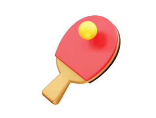 Ping Pong Paddle and Ball icon 3d render Table tennis icon 3d render illustration