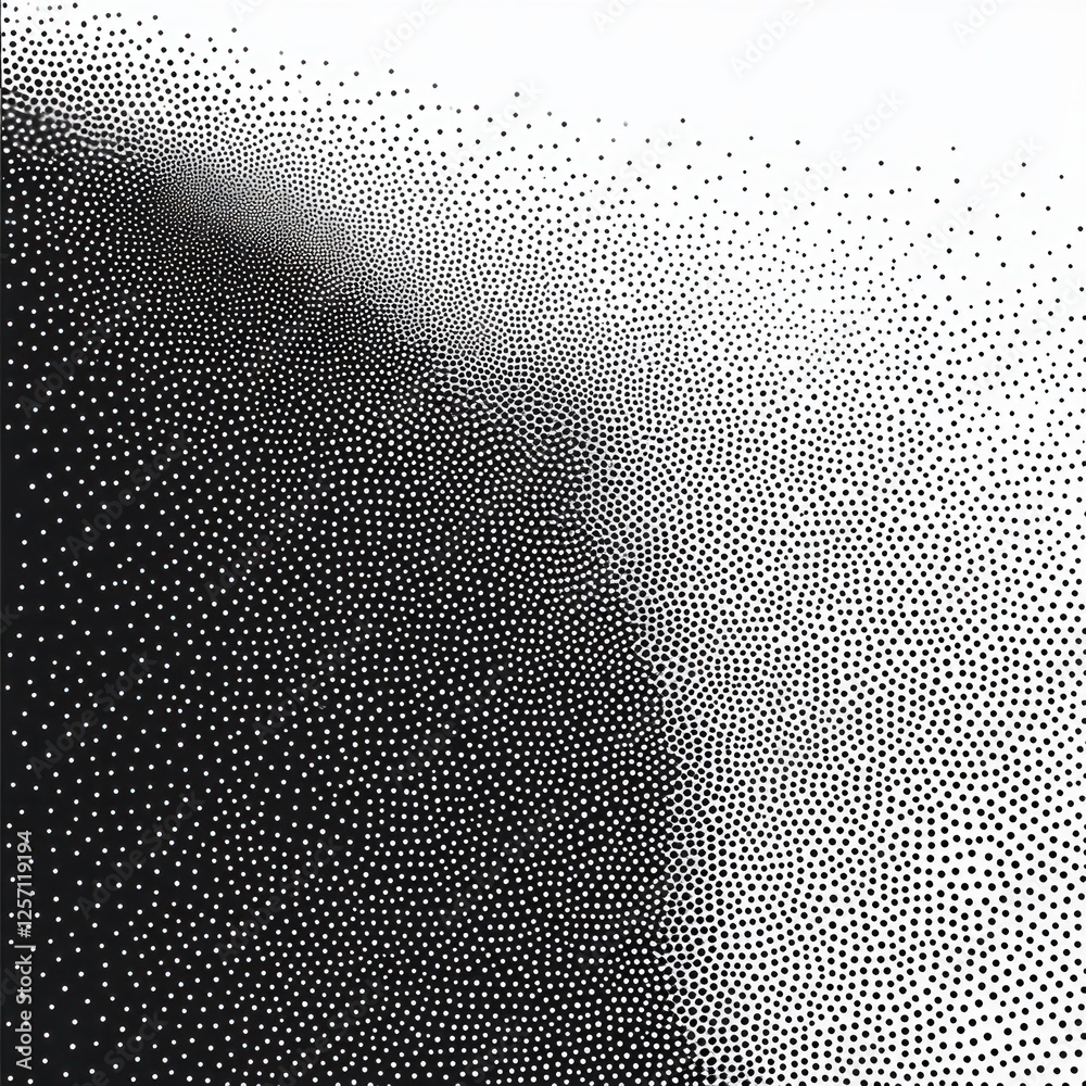 Aufkleber gradient dot pattern background in pointillism stipple style with texture and asymmetry