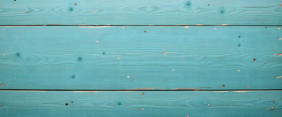Fototapeta premium Light blue green wood texture Old weathered shabby wood surface Turquoise vintage background with copy space for design Wide banner