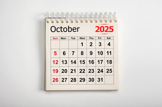 October 2025. Resolution, strategy, solution, goal, business and holidays. Date month October 2025. Monthly desk calendar October 2025. planning new year