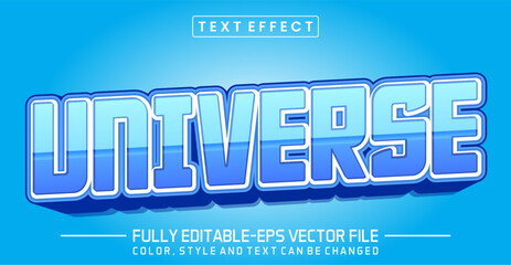 Universe font Text effect editable