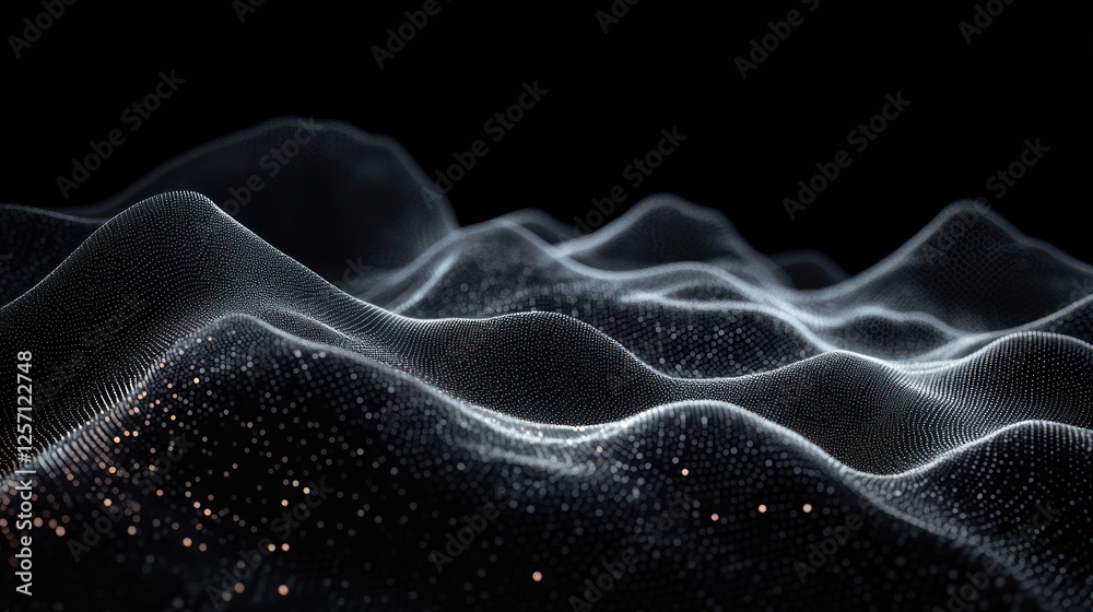 Leinwandbilder abstract digital waves monochromatic visualization soft ambient lighting depth flow
