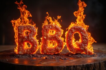the word bbq is made of fire and smoke
