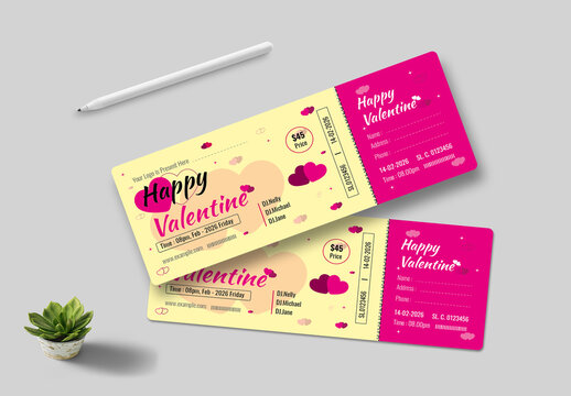 Valentines Event Ticket Layout