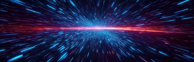 Futuristic Light Burst Abstract Background with Dynamic Motion and Star Trails