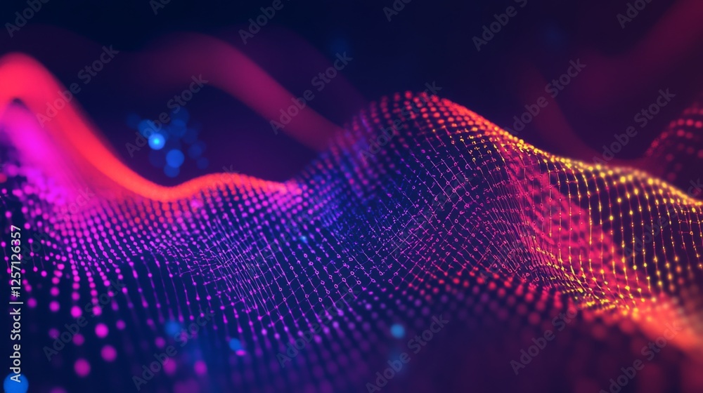 Fototapete a colorful heartbeat graph flowing smoothly across a digital display, representing the life force an