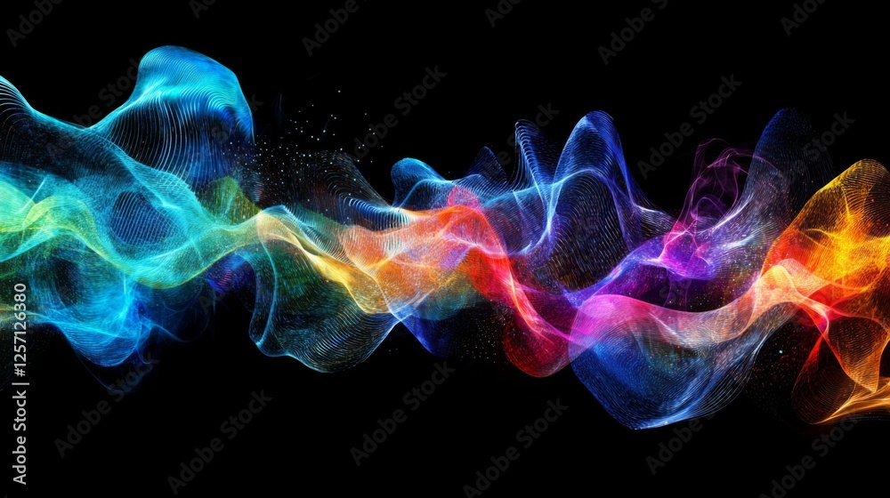 Fototapete a colorful heartbeat graph flowing smoothly across a digital display, representing the life force an