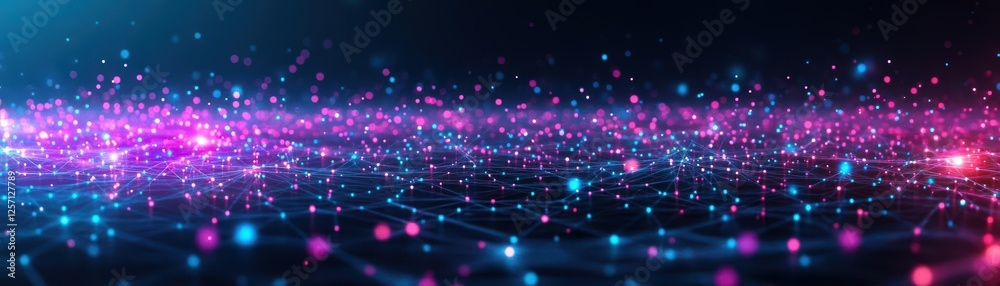 Poster colorful lights shining against a dark background creating a vibrant and dynamic visual display