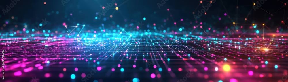 Leinwandbilder Colorful lights glowing against a dark background creating a vibrant and dynamic visual effect