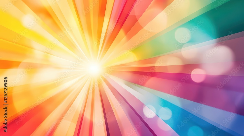 Aufkleber Colorful background with a bright burst of light creating an abstract design pattern
