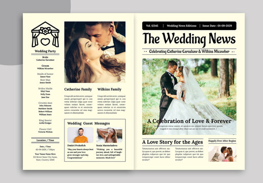 Wedding Newspaper Template Layout
