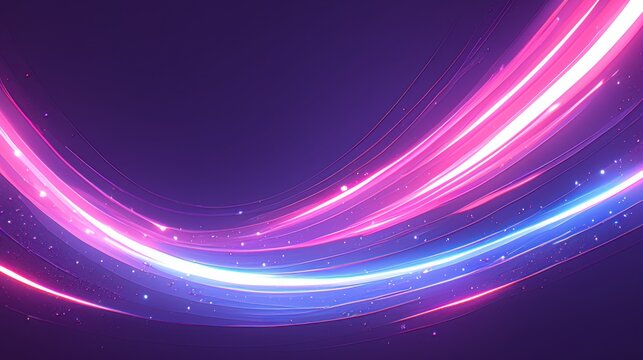 Neon light effects abstract background with vibrant colors and glowing lines. Emphasizing modern and energetic aesthetic. Ideal for nightlife design.