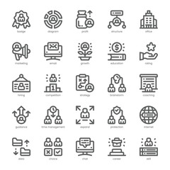 Business Teamwork Icon pack for your website, mobile, presentation, and logo design. Business Teamwork Icon outline design. Vector graphics illustration and editable stroke.