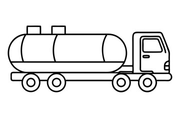 Sleek Tanker Truck Line Drawing
