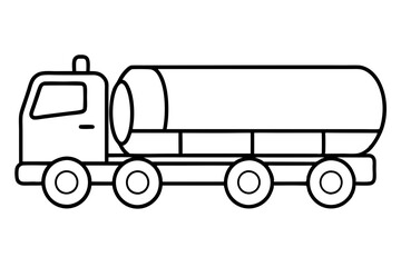 Sleek Tanker Truck Line Drawing