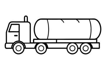Sleek Tanker Truck Line Drawing